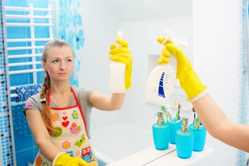 Professional cleaners preparing for end of tenancy cleaning