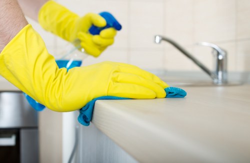Eco-friendly upholstery cleaning solutions being applied