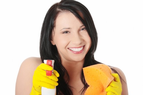 Satisfied customers after carpet cleaning